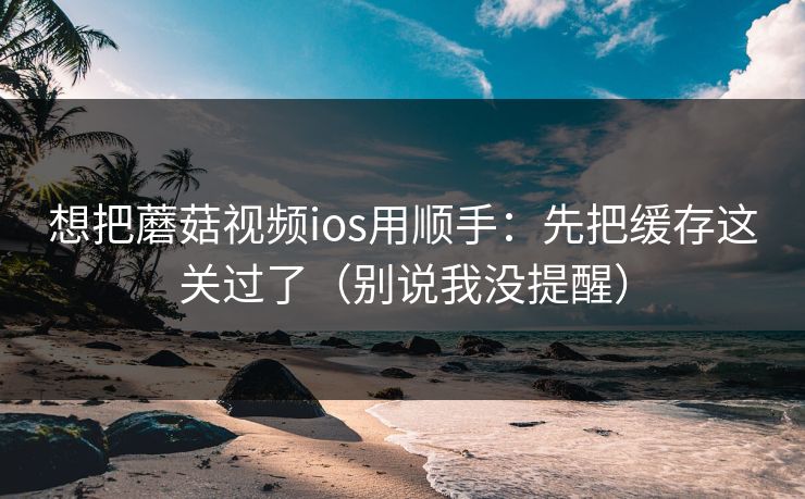 想把蘑菇视频ios用顺手：先把缓存这关过了（别说我没提醒）