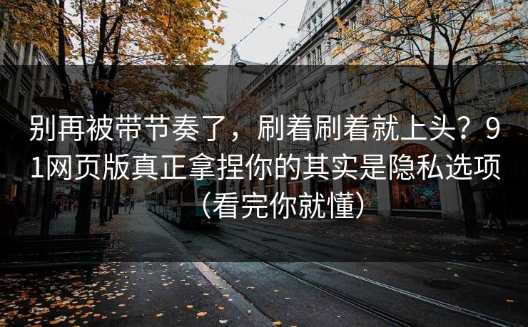 别再被带节奏了，刷着刷着就上头？91网页版真正拿捏你的其实是隐私选项（看完你就懂）