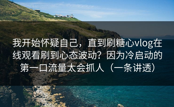 我开始怀疑自己，直到刷糖心vlog在线观看刷到心态波动？因为冷启动的第一口流量太会抓人（一条讲透）