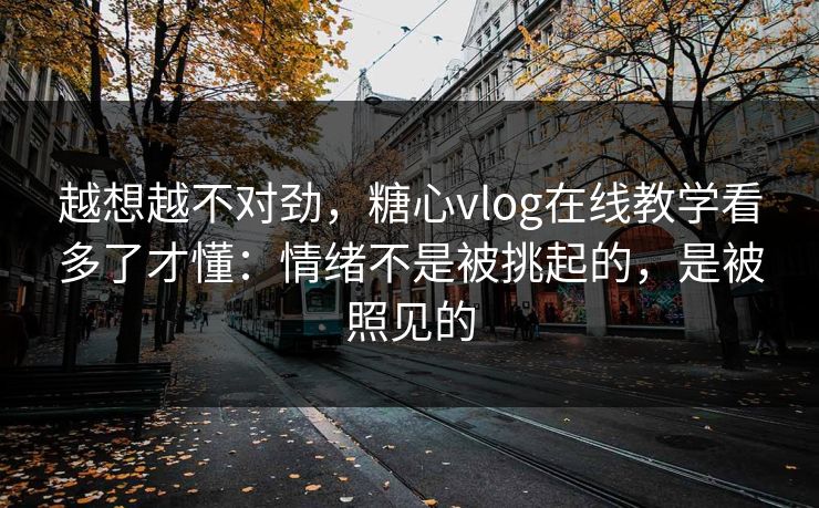 越想越不对劲，糖心vlog在线教学看多了才懂：情绪不是被挑起的，是被照见的