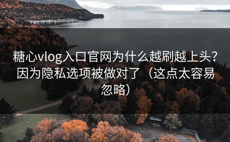 糖心vlog入口官网为什么越刷越上头?因为隐私选项被做对了(这点太容易忽略) 糖心vlog入口官网为什么越刷越上头?因为隐私选项被做对了(这点太容易忽略)